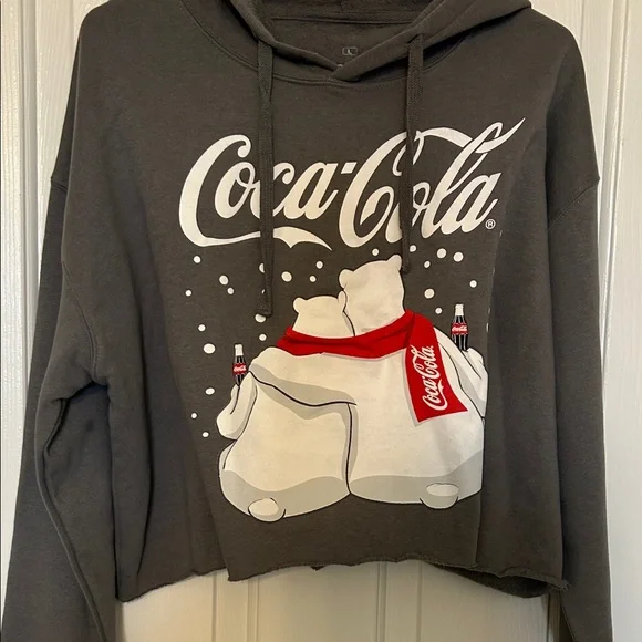 Hot Topic Coca‑Cola Polar Bears Cropped Hoodie – Women’s Large, EUC - Picture 16 of 16